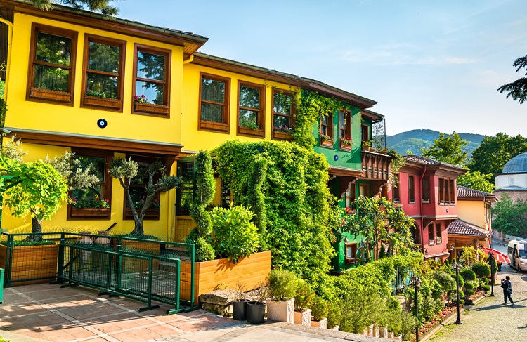 traditional houses in bursa, turkey