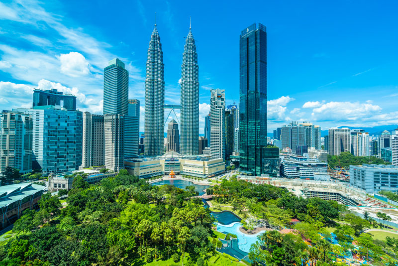 beautiful architecture building exterior in kuala lumpur city in